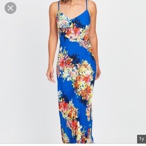 London Times blue floral maxi dress Size 8